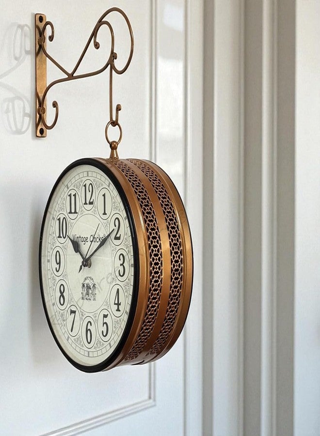 Vintage Clock Handcrafted Double Side Rose Gold Wall Clock 1 Year Warranty / 6601-10-HH - Image 4